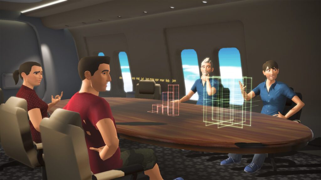 Collaborative Virtual Reality Virtual Meetings and Conferences